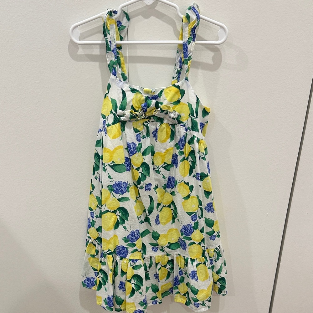 Janie and Jack Lemon Print Dress - Yellow, Green, Blue